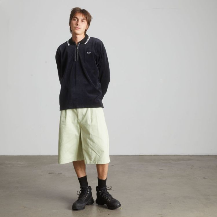 Parker velour LS Polo BLACK