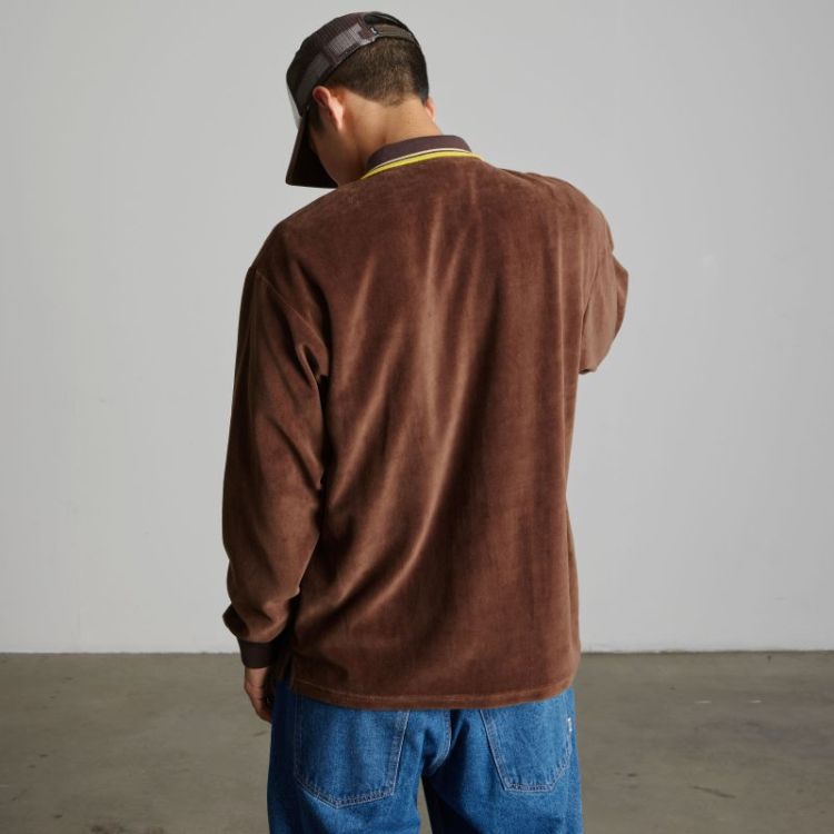 Parker velour LS Polo Brown