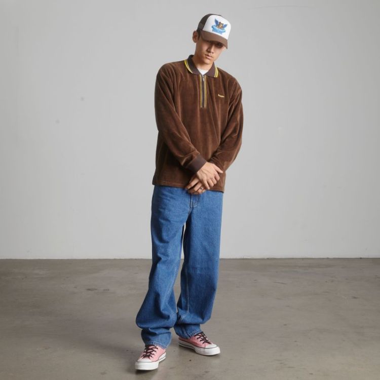 Parker velour LS Polo Brown