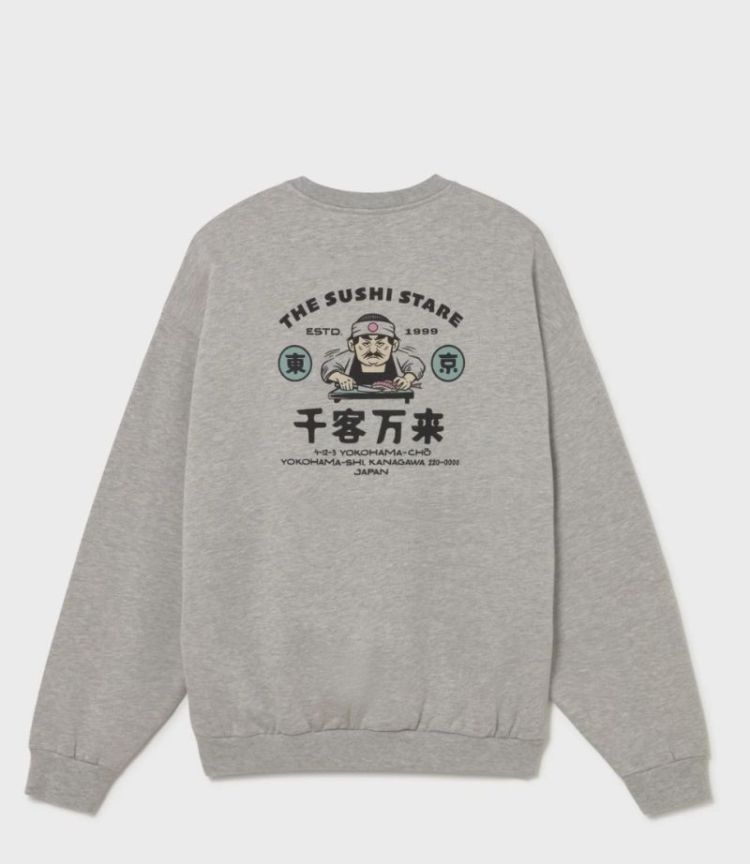 Crew Oversize Sushi Stare Gray Heather Grey
